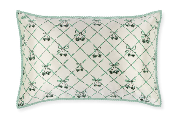 Wintergreen Queen Zippered Pillowcase with Lace Trim