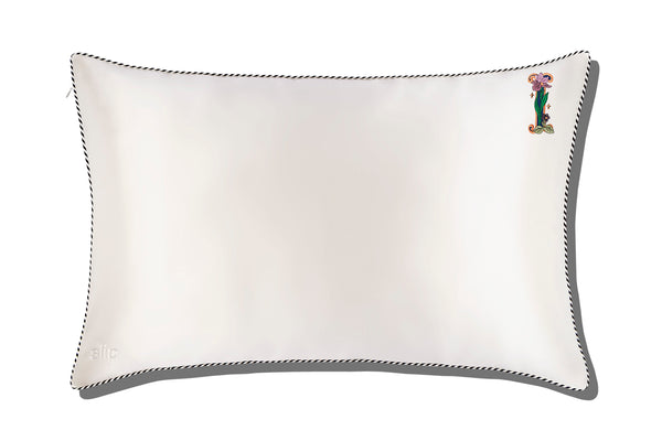 Initial Collection White Queen Zippered Pillowcase