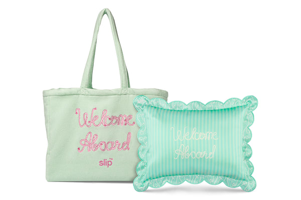 Les Vacances Travel Pillow with Complimentary Beach Bag